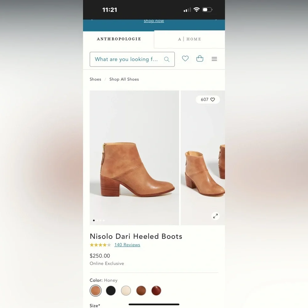 NEW IN BOX Anthropologie‎ x Nisolo Dari Heeled Boots